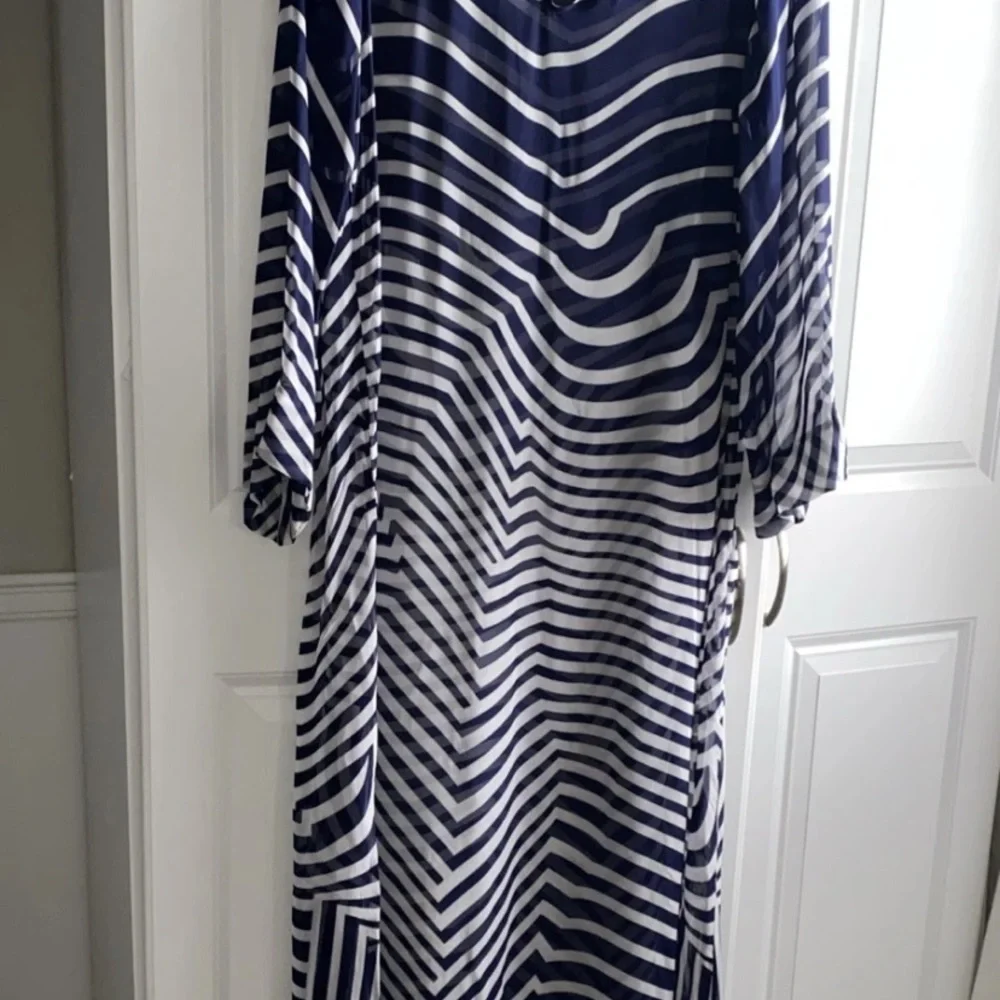 Soft Surroundings Maxi Dress 1 Piece Sheer Swimsuit‎ Cover Up Medium